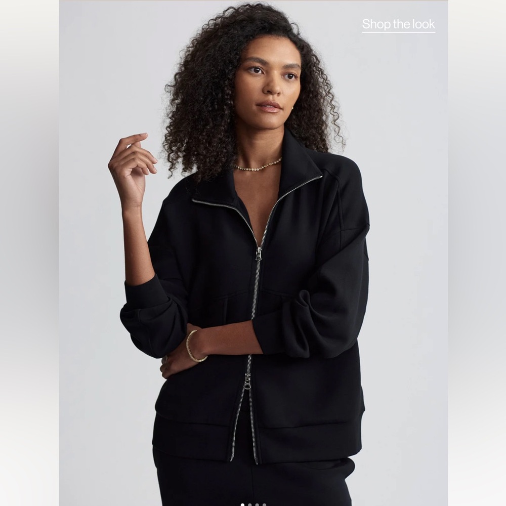 NWT Varley Garcia Zip Through Sweatshirt Black Size XS